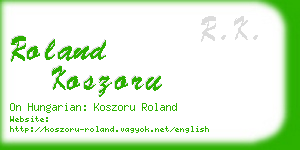 roland koszoru business card